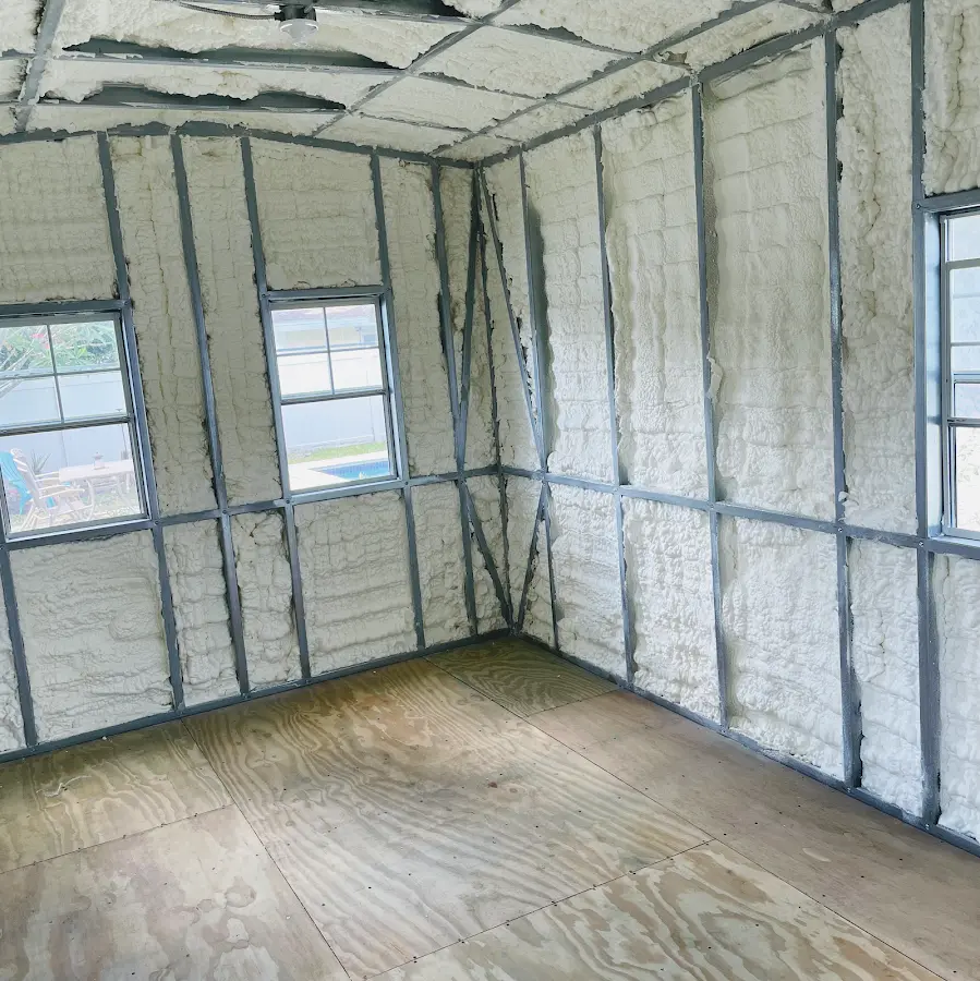 Closed-cell spray foam insulation applied to wall cavities in a residential project in The Village of Indian Hill